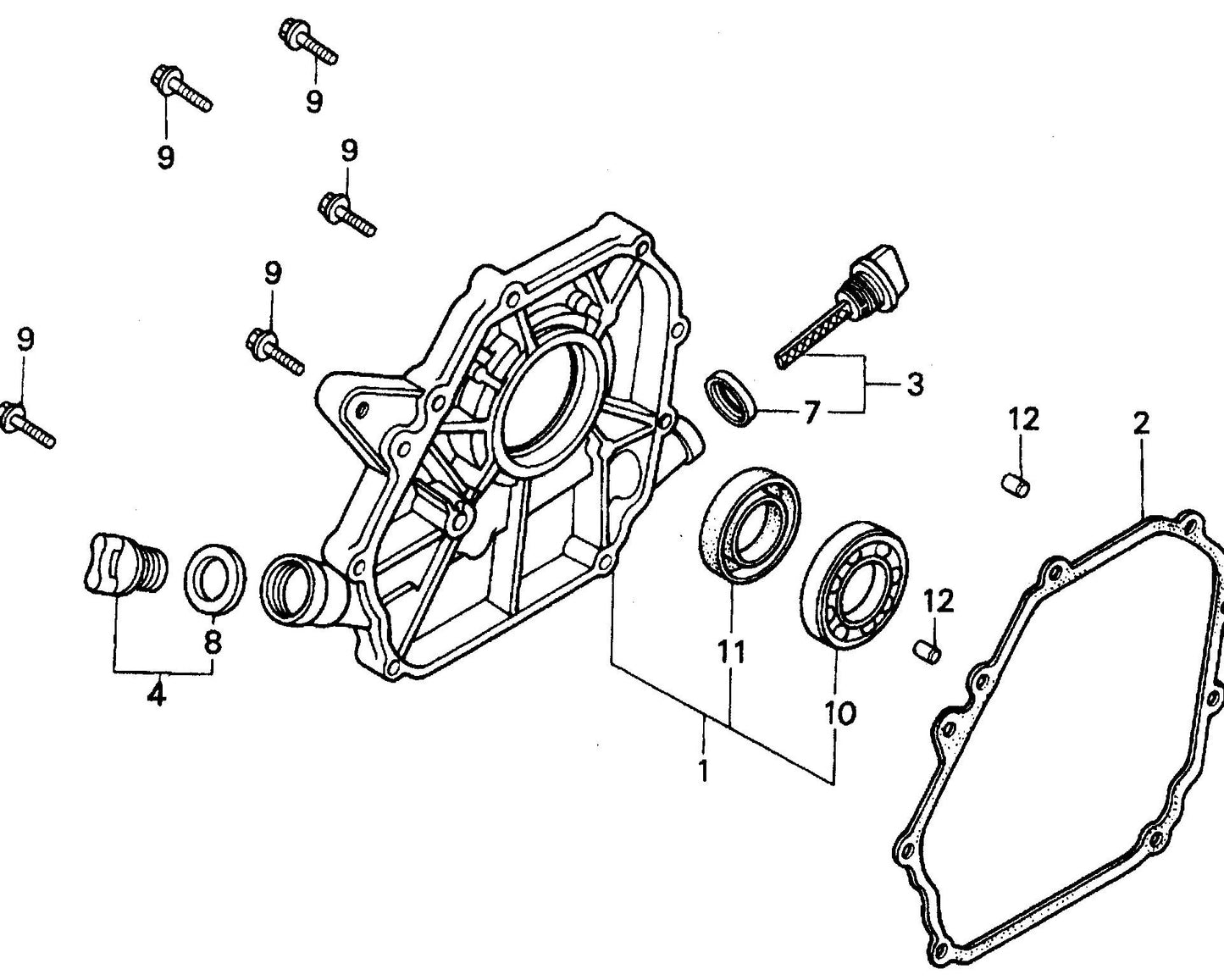 MQ MQD206H HONDA GX120K1QX2 ENGINE Crankcase Cover Assembly Parts By Multiquip