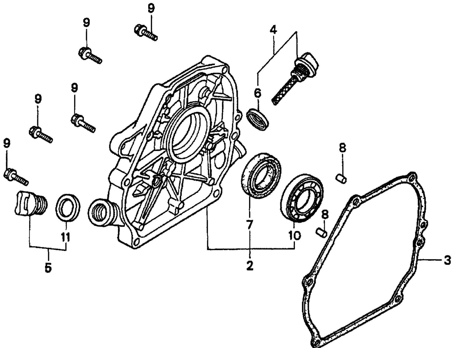 SP1G HONDA GX200UT2QXC9 Crankcase Cover Assembly Parts