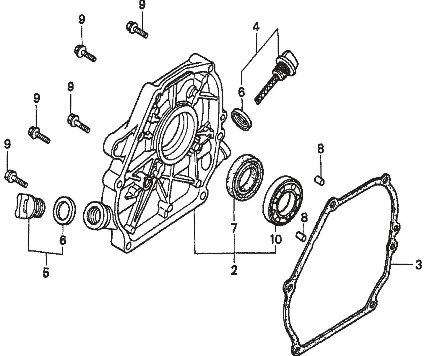 HONDA GX200QXC9 Crankcase Cover Assembly Parts For FCG1 Series by Multiquips