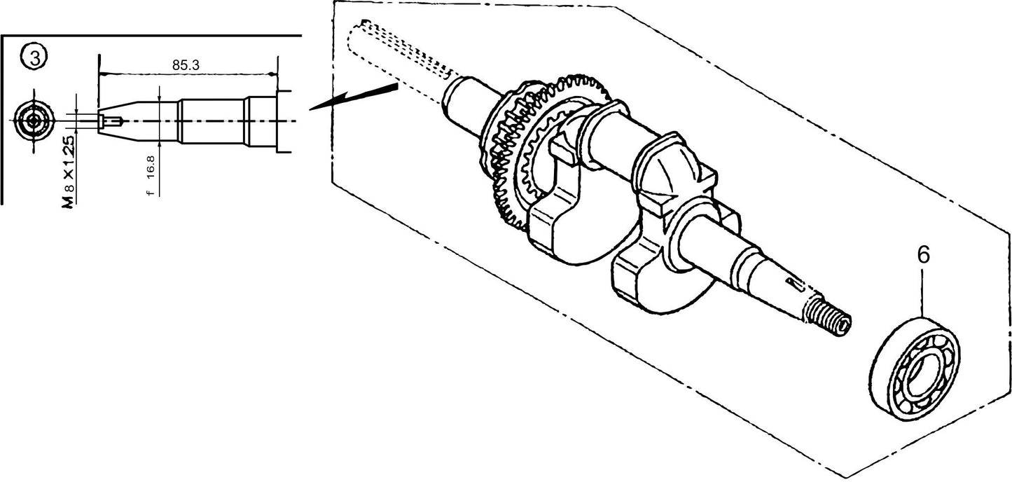MTX70HD Honda GX100RTKRBF Engine Crankshaft  Assembly Parts