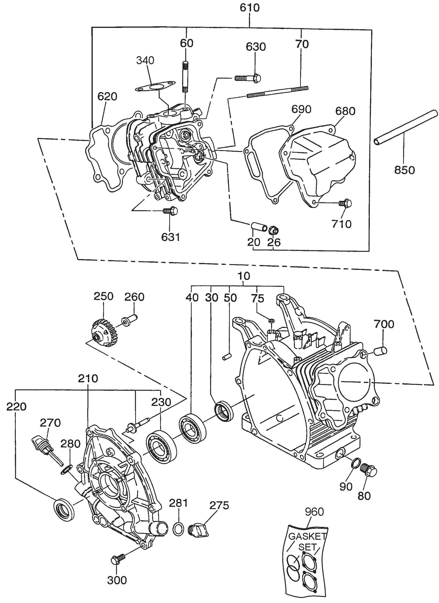 QP3TE ROBIN EX270D500241 ENGINE Crankcase Assembly Parts By Multiquip