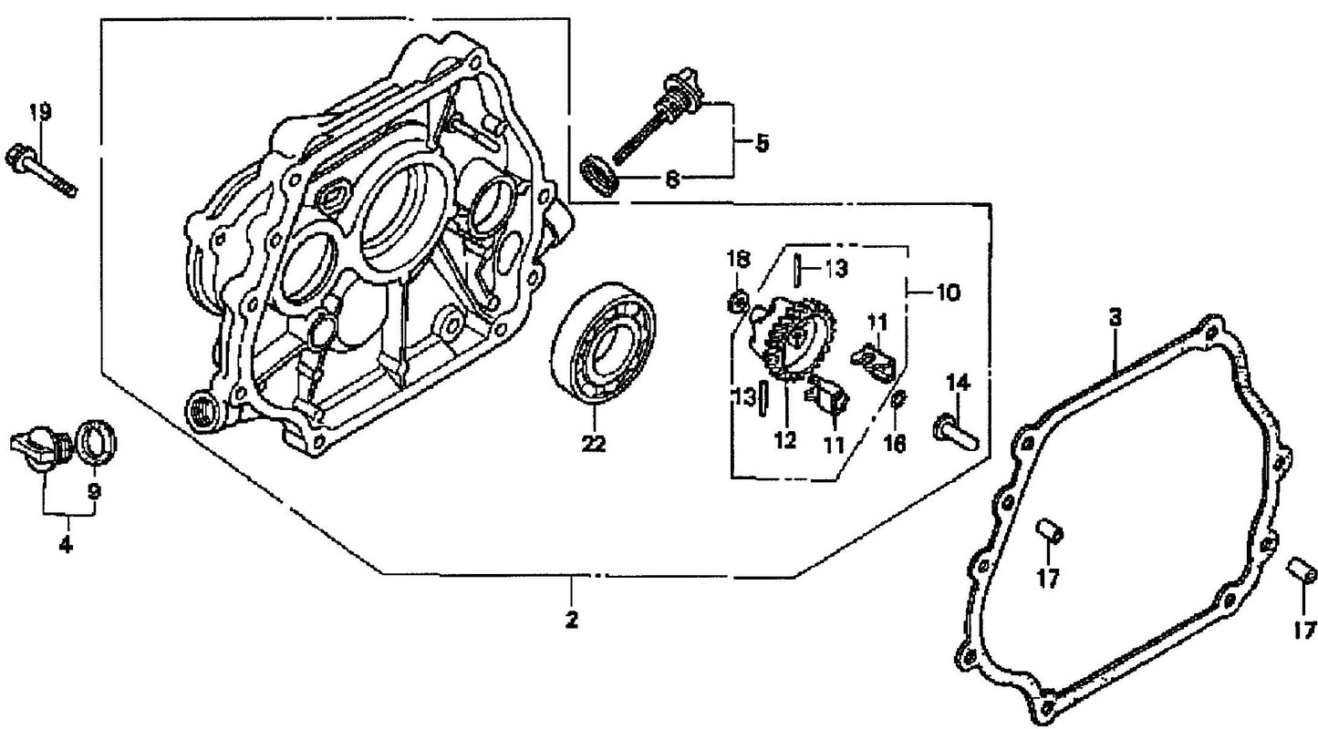 T30H HONDA GX240K1PMT2 Engine Crankcase Cover Assembly Parts By Multiquip