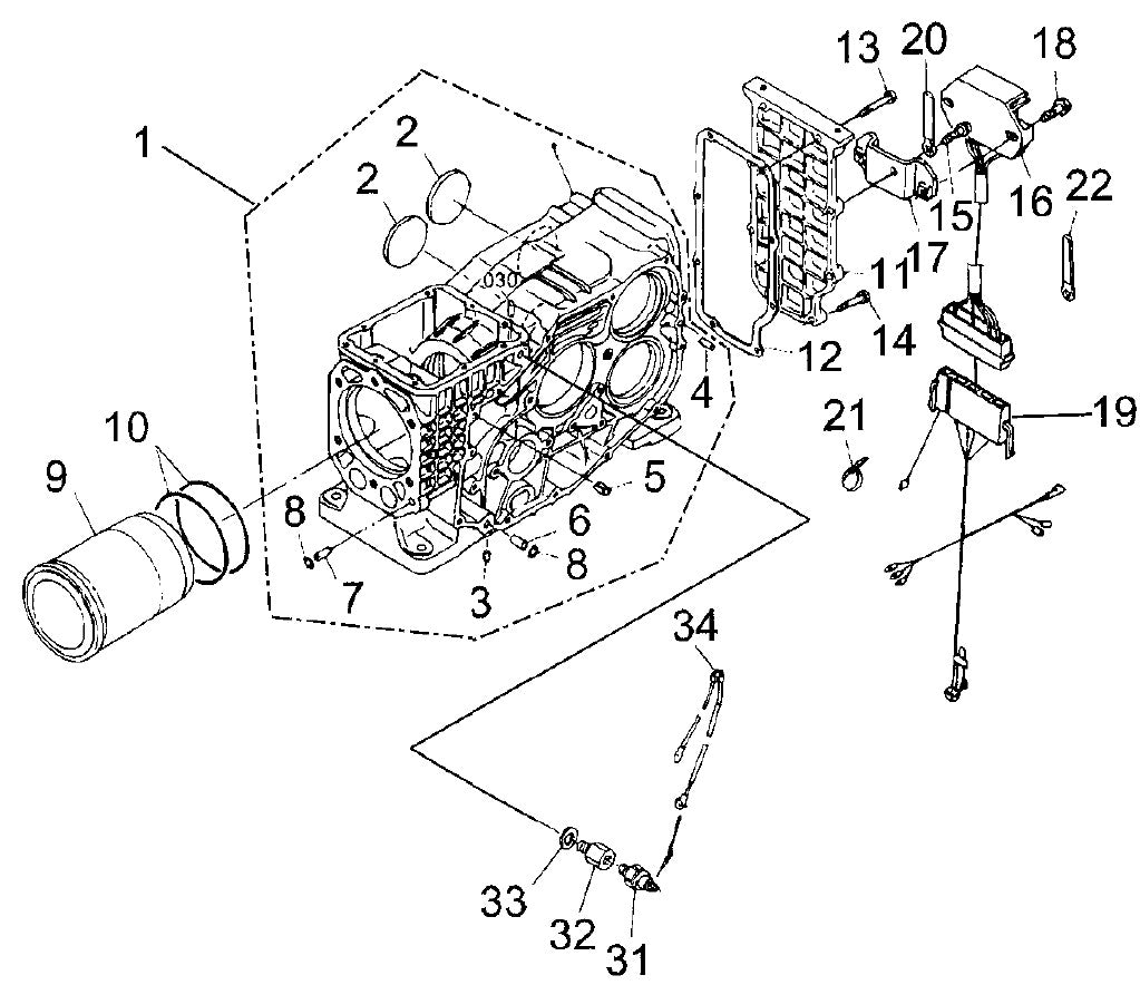 Crankcase Assembly Parts For MRH601DS KUBOTA EA330 Engine Vibratory Rollers By Multiquip