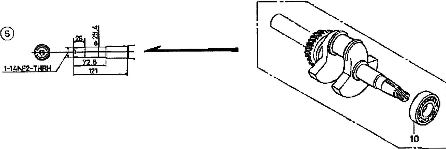 T30H HONDA GX240K1PMT2 Engine Crankashaft  Assembly Parts By Multiquip