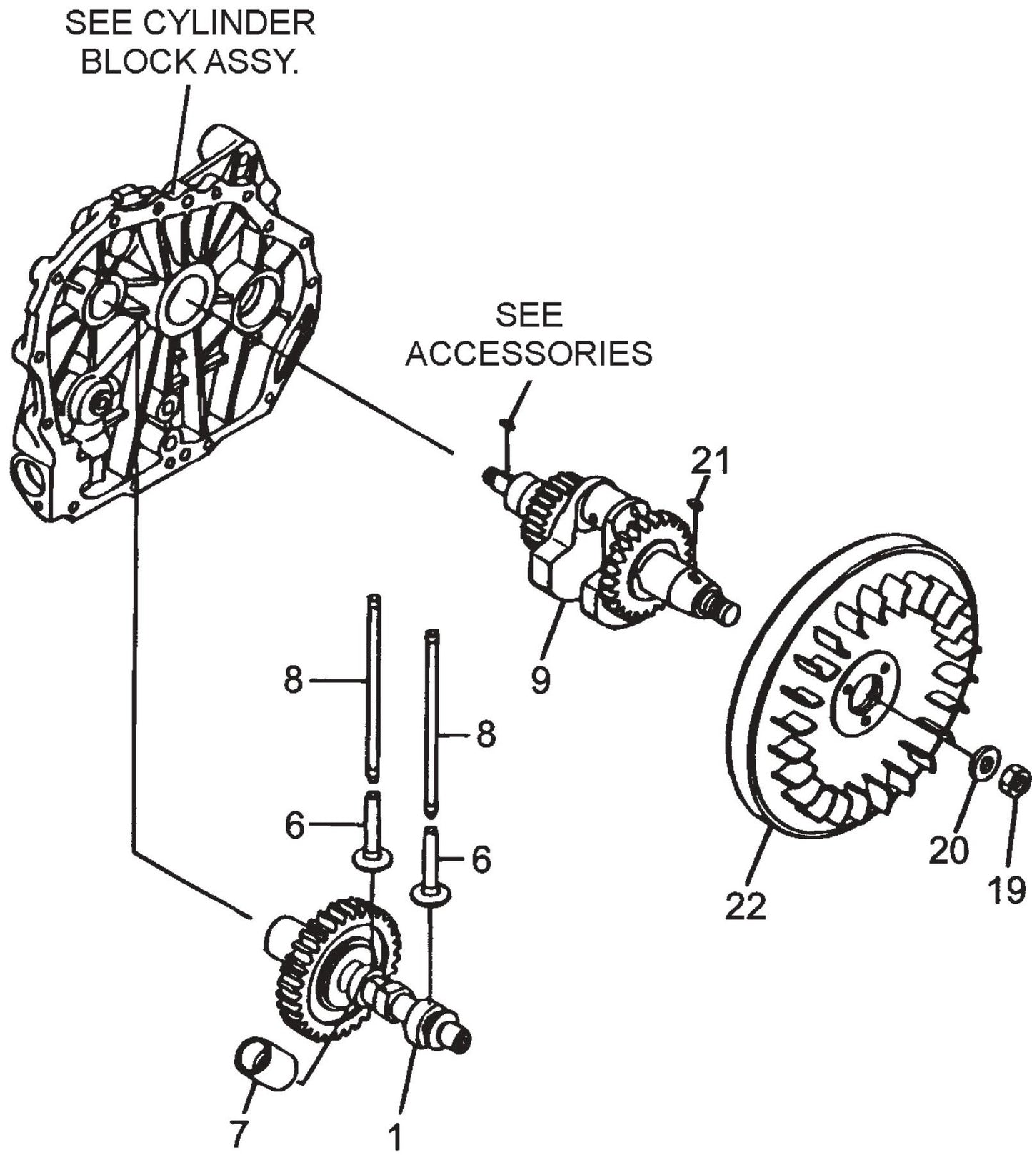 MT86D2 YANMARL-48V6 Engine Crankshaft And Camshaft Assembly Parts
