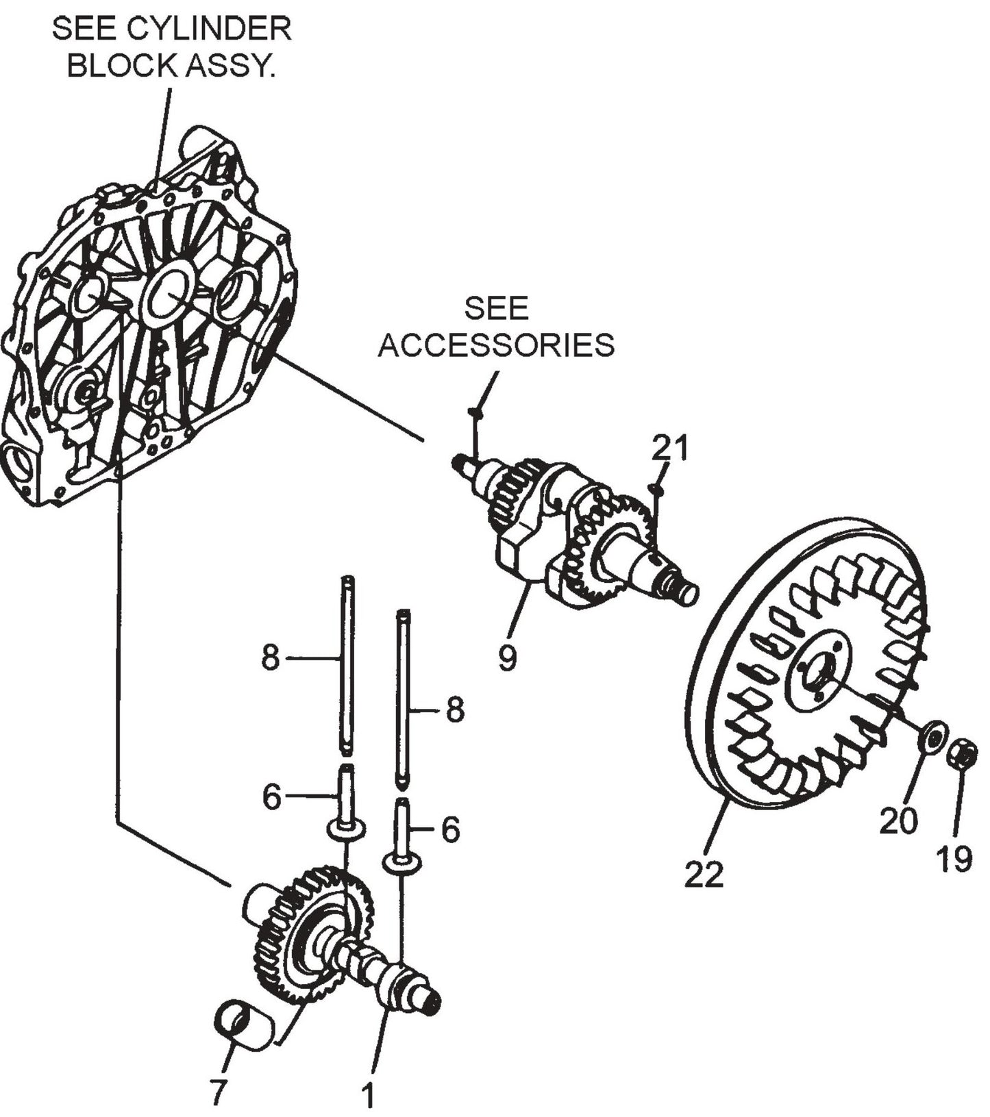 MT76D2 Yanmarl-48V6 Engine Crankshaft And Camshaft Assembly Parts