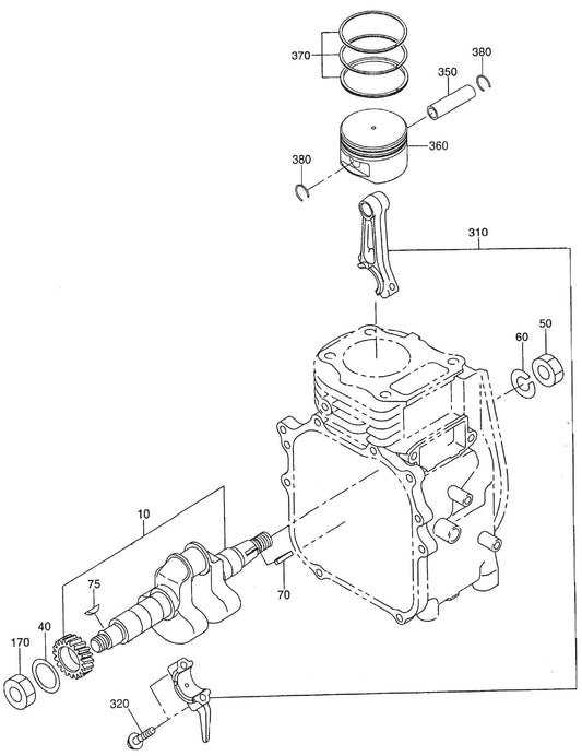 MT54F Robin EH09 Engine Crankshaft And Piston Assembly Parts