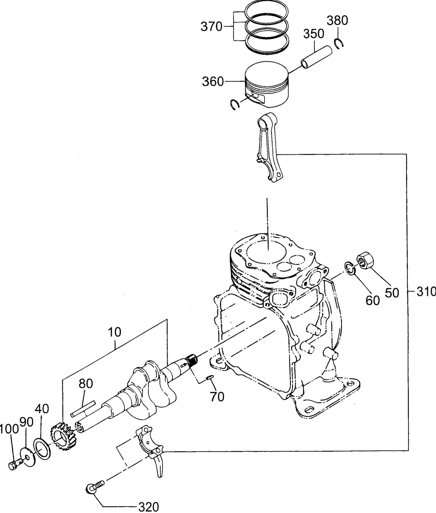 MVC40G Robin EH09-2D Crankshaft And Piston Assembly Parts