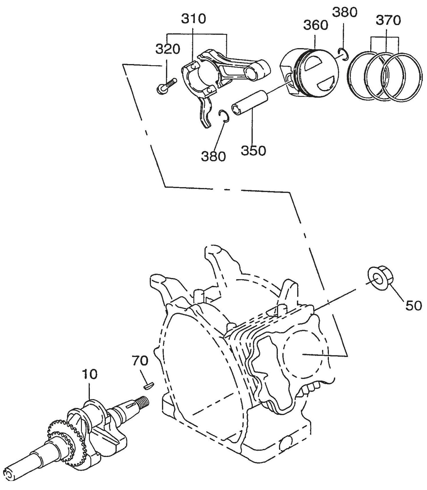 QP2TE ROBIN EX170D50021 Engine crankshaft And Piston Assembly Parts By Multiquip