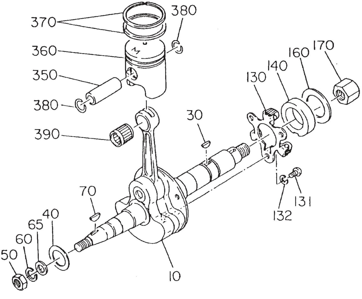 MT62HS Robin EC-08HS Engine Crankshaft And Piston Assembly Parts