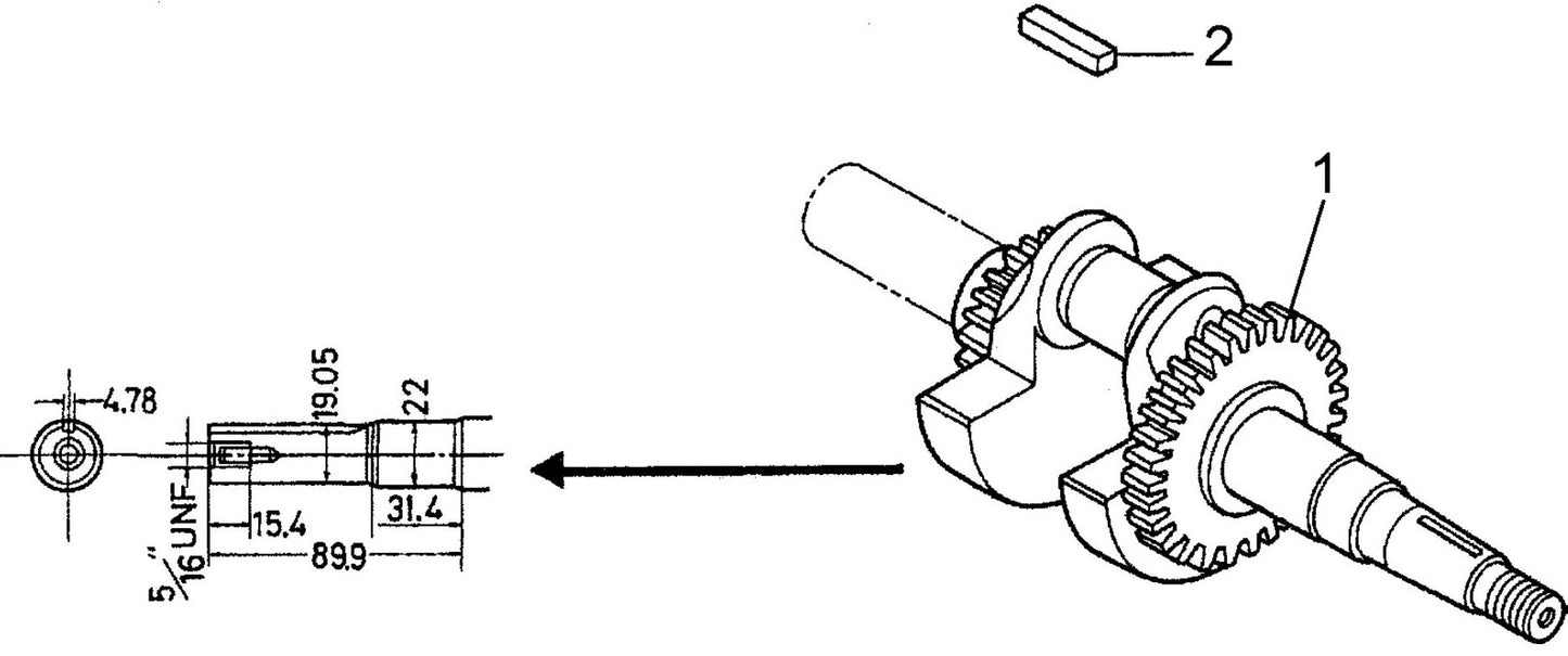MQ MQD206H HONDA GX120K1QX2 ENGINE Crankshaftr Assembly Parts By Multiquip