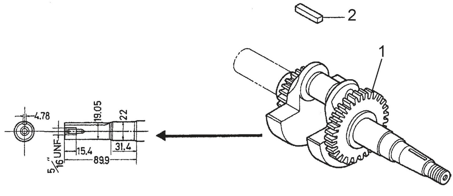 MQ MQD305 / MQD306 / MQD306HA HONDA GX120K1QX2 ENGINE Crankshaft Assembly Parts By Multiquip