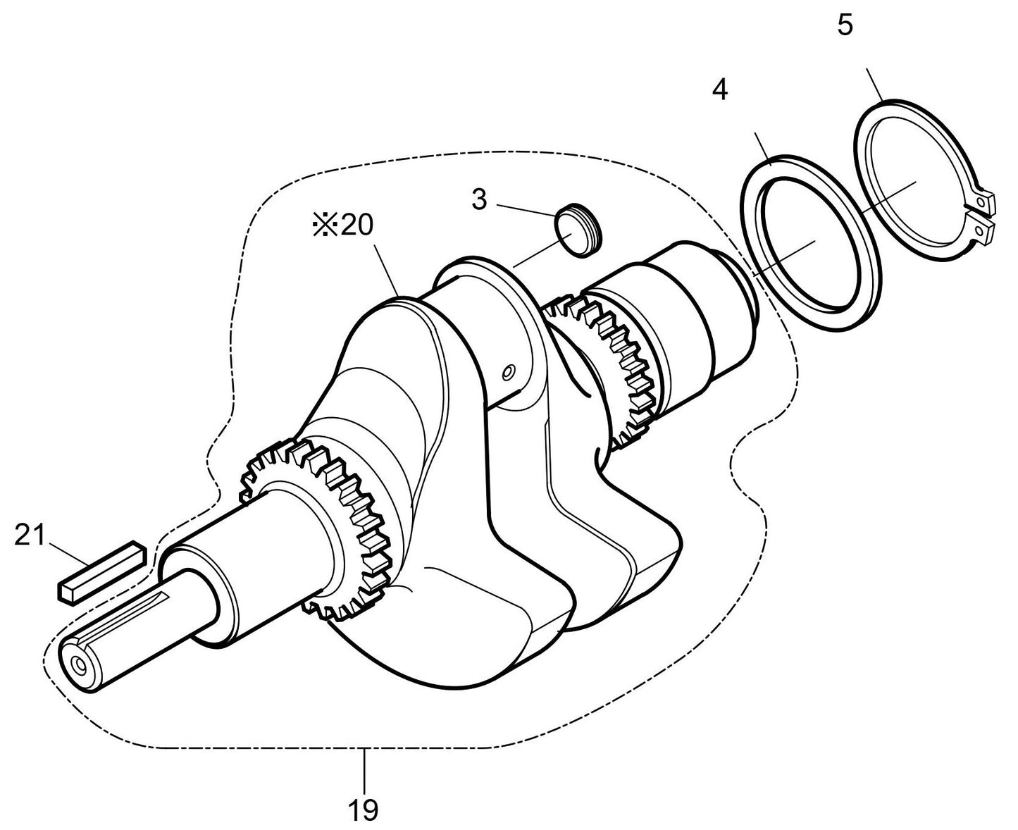 MVH408DZ HATZ 1B50 Engine Crankshaft Assembly Parts