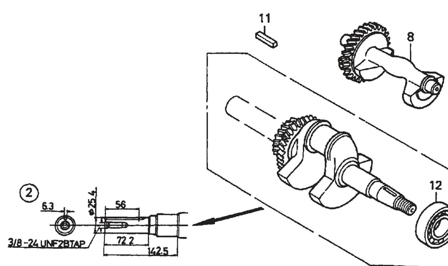Honda GX390K1QWT2 Engine Crankshaft Assembly Parts For SP2 13H20A SP2 S20H20A By Multiquip