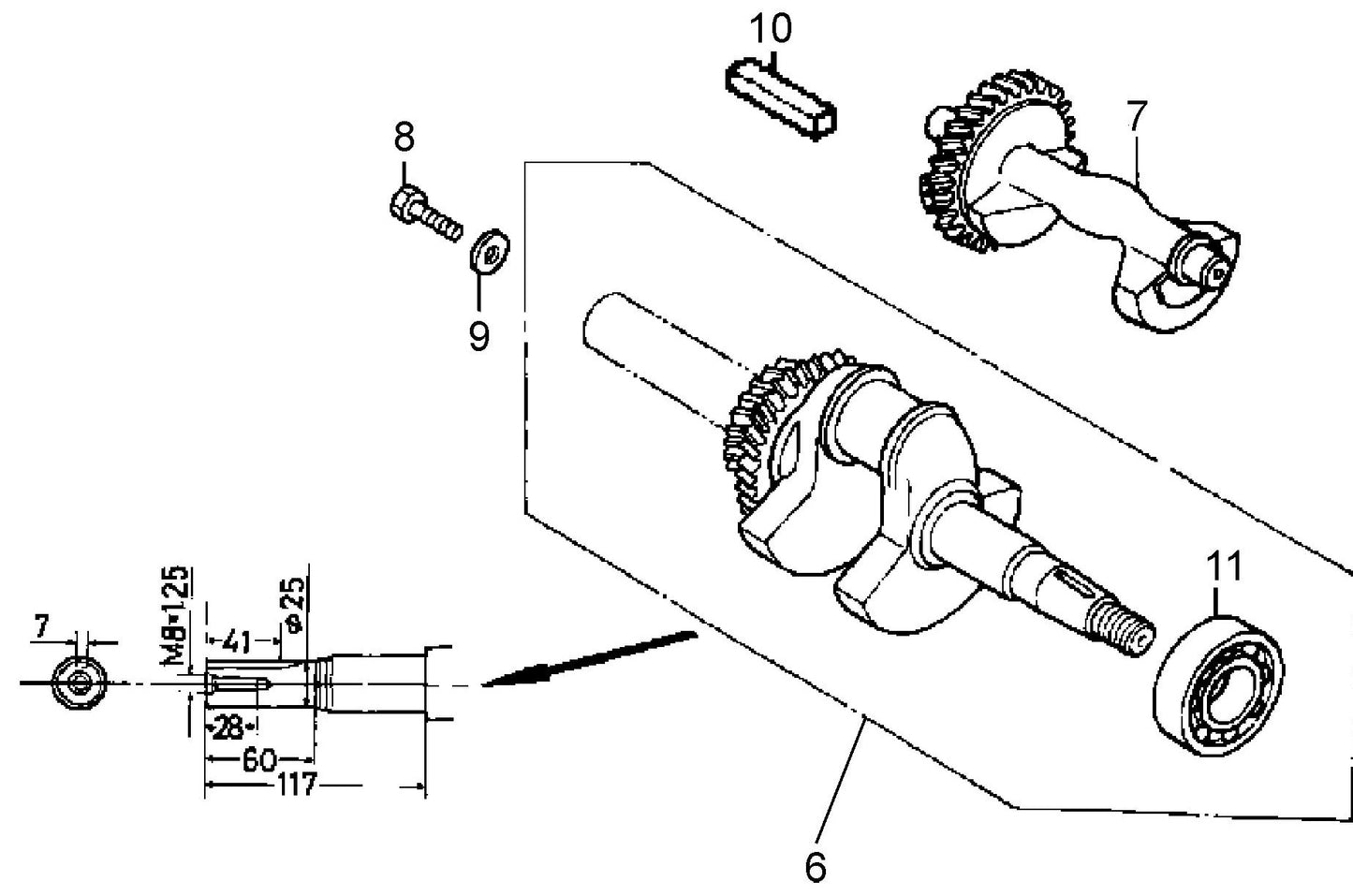 MVH402GHB HONDA GX390K1SMX2 Crankshaft Assembly Parts