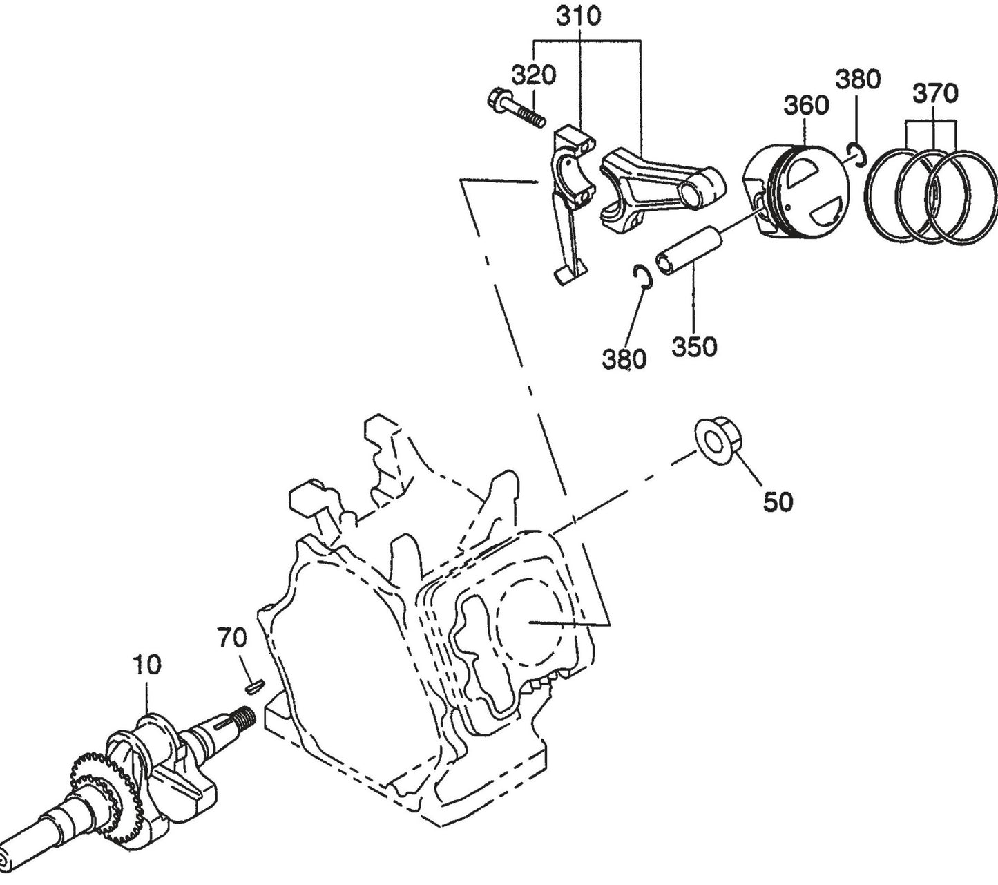 QP40TE ROBIN EX270D50021 ENGINE Crankshaft And Piston Assembly Parts By Multiquip