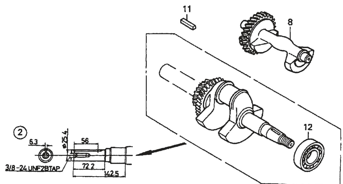 Honda GX390K1QWT2 Engine Crankshaft Assembly Parts For SP2 CE13H20 SCE13H20 SCE20H20 By Multiquip