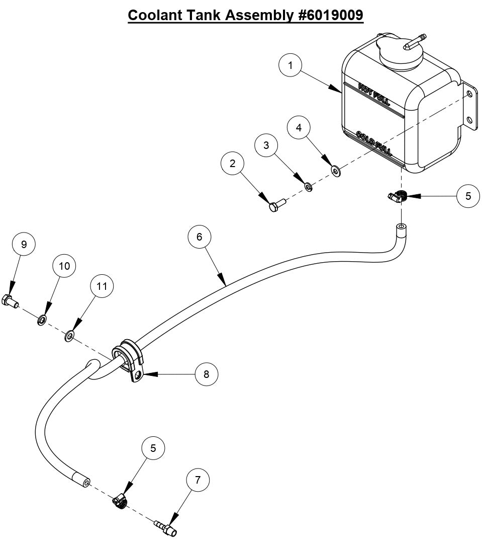 CC6561/CC6561-3/CC6571/CC6571-3 Coolant Tank Assembly