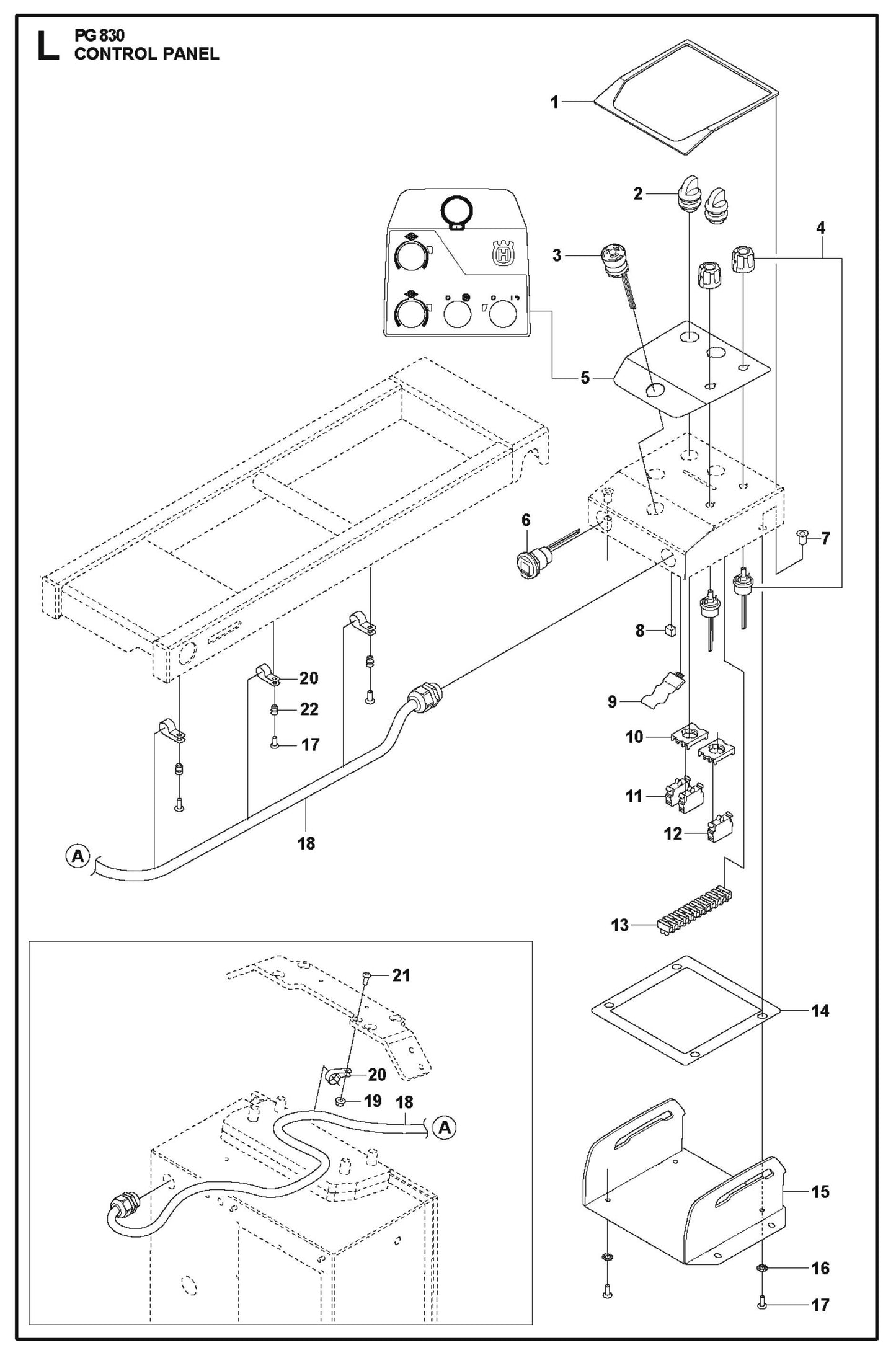Control Panel Parts For PG 830 By Husqvarna