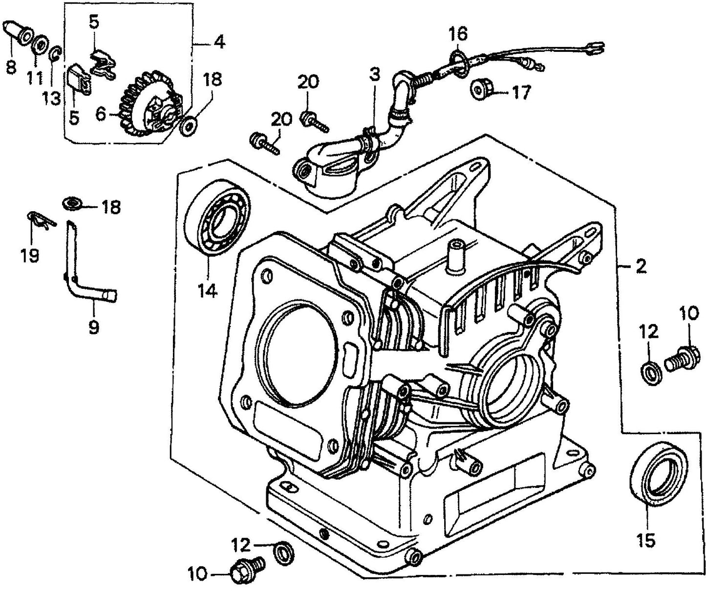 MVC90H Honda GX160K1QMX2/GX160U1QMX2 Engine Cylinder Barrel Assembly Parts