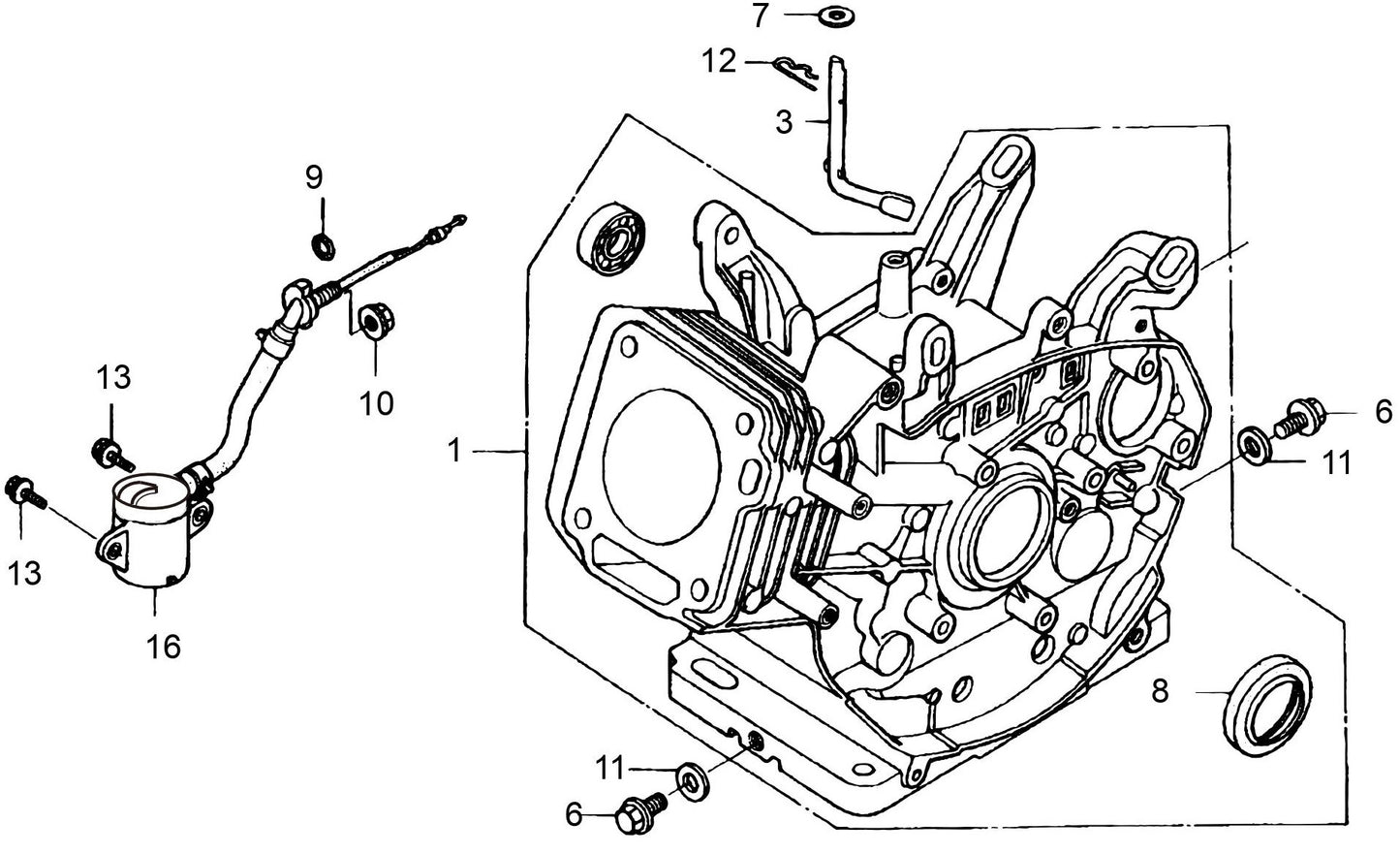 MVH308GH Honda GX270UT2SMXC/SCM Cylinder Barrel Assembly Parts