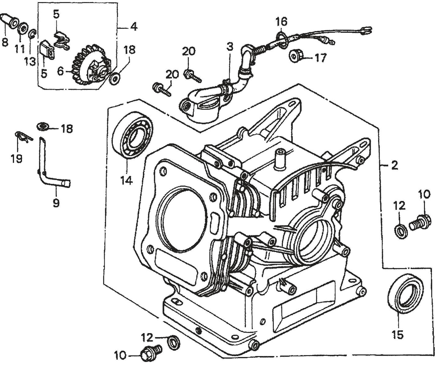 MVC70H/HW Honda GX160K1QMX2 Engine Cylinder Barrel Assembly Parts