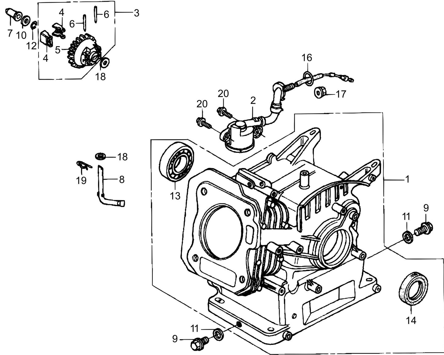 MVC64-VH/VHW Honda GX120U1SM12 Engine Cylinder Barrel Assembly Parts