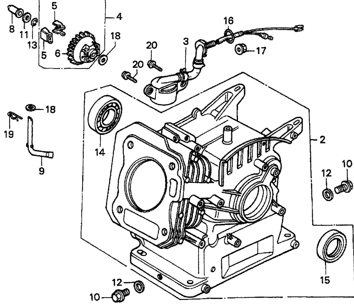 HONDA GX160K1TX2 Engine Cylinder Barrel Assembly Parts For T20H/QP202TH By Multiquip