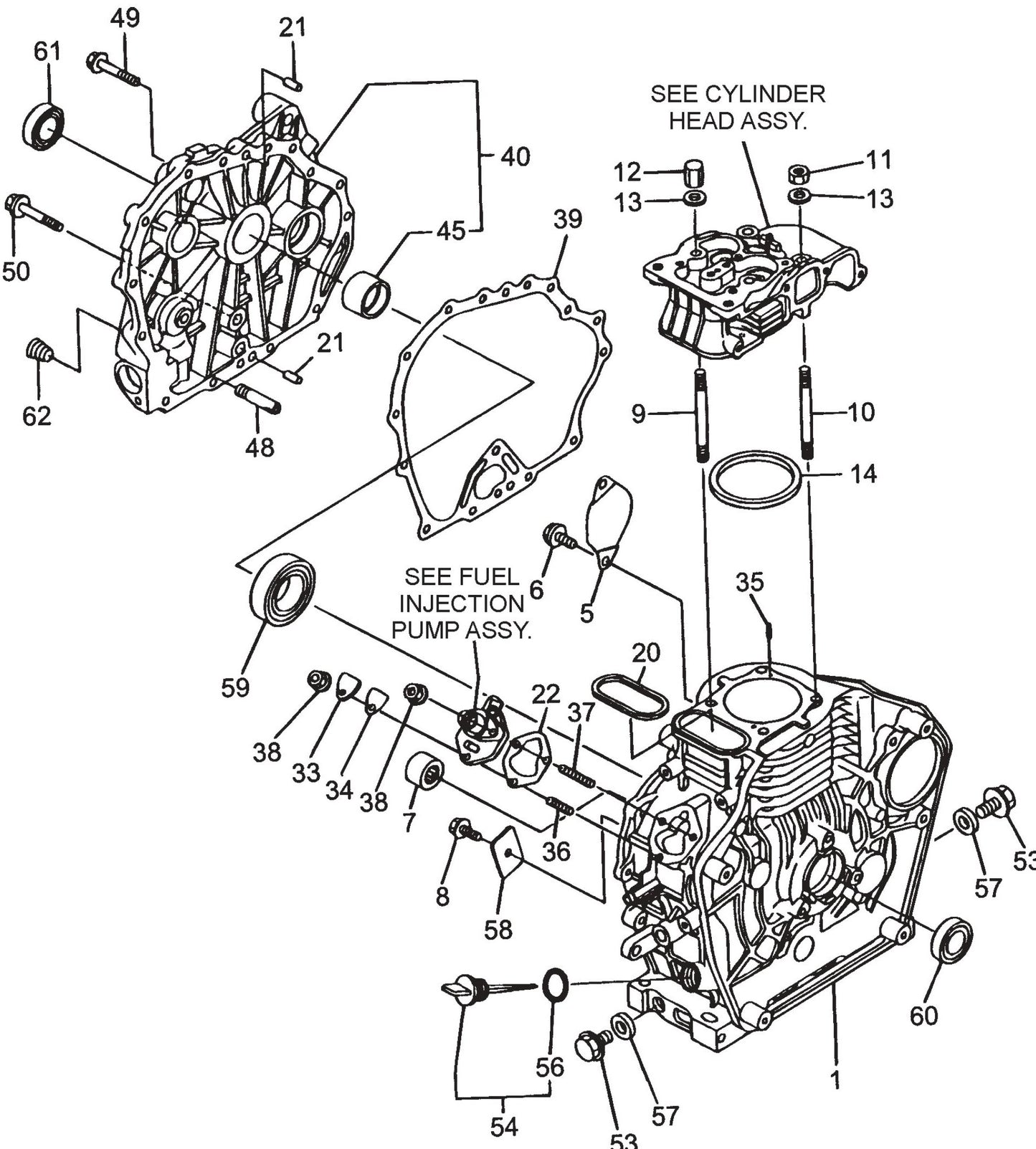 MT86D2 YANMARL-48V6 Engine Cylinder Block Assembly Parts
