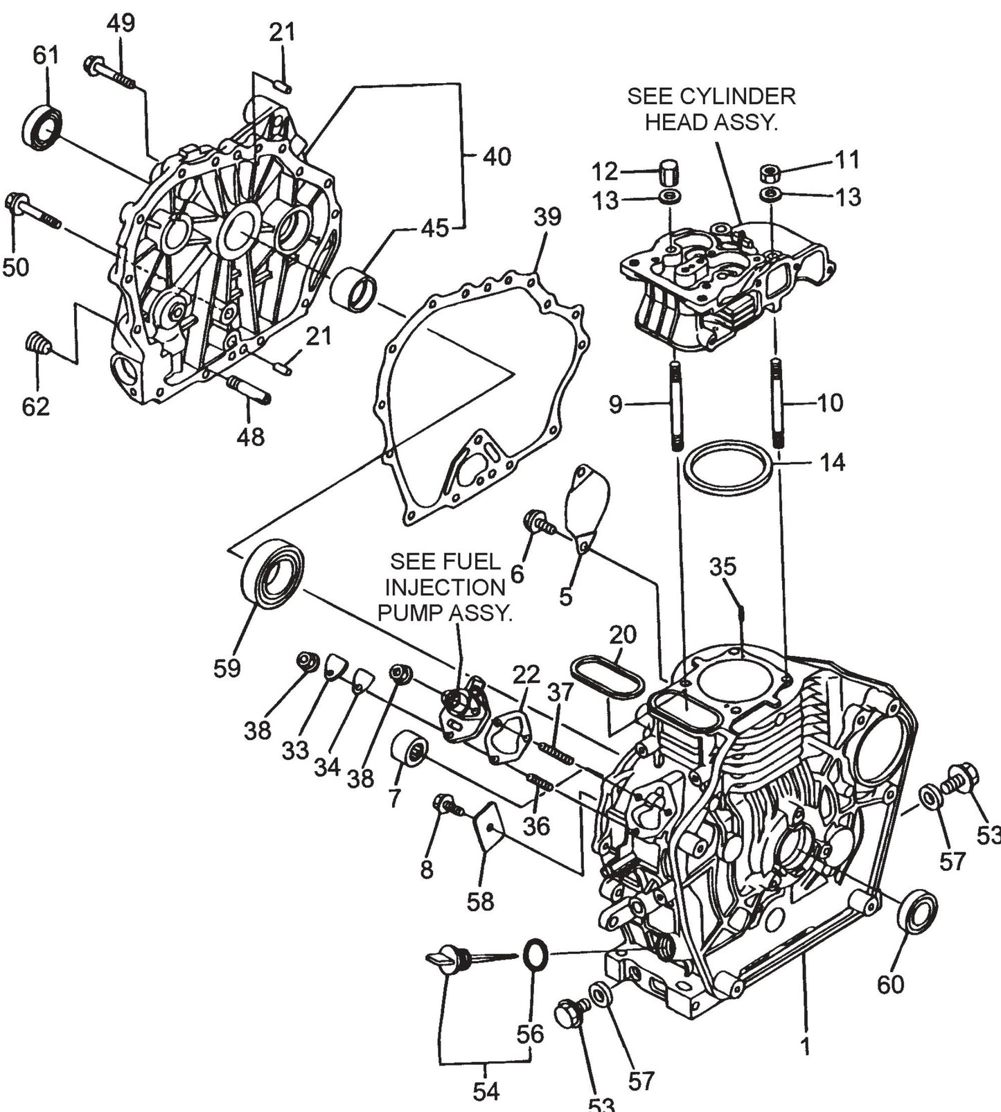 MT76D2 Yanmarl-48V6 Engine Cylinder Block Assembly Parts
