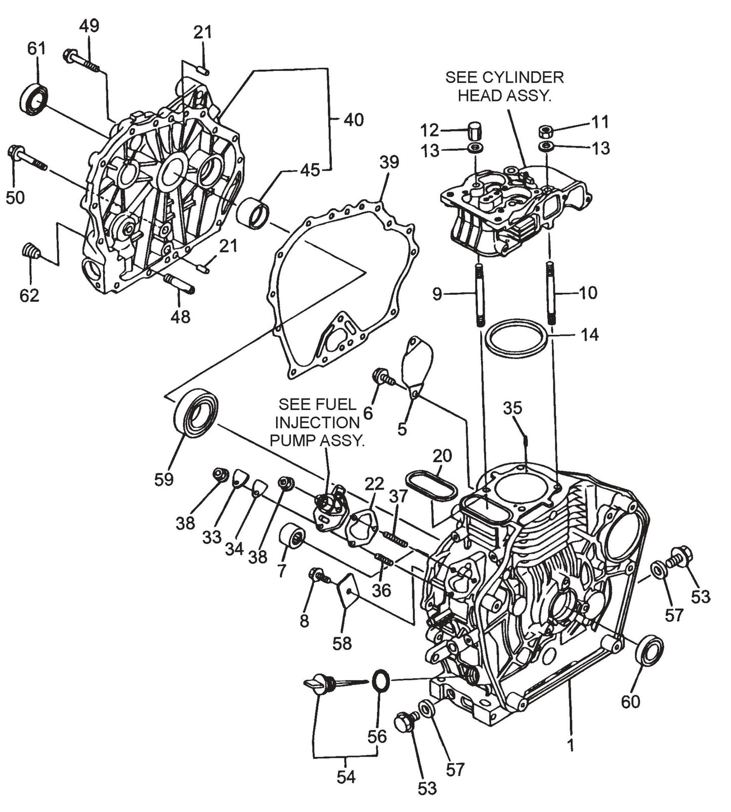 MVC98D2 Cylinder Block Assembly Parts