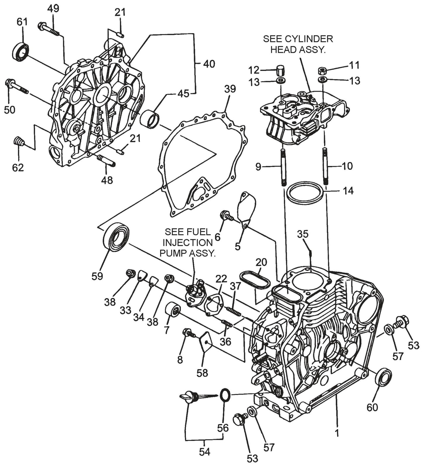 MVH150D2 YANMAR L48V6 Cylinder Block Assembly Parts