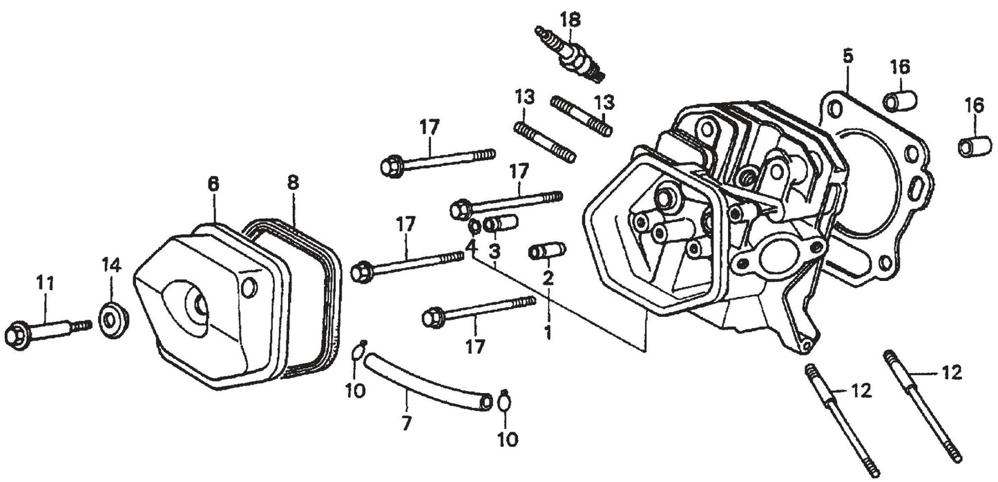 Honda GX390K1QWT2 Engine Cylinder Head Assembly Parts For SP2 13H20 S13H20 S20H20 By Multiquip