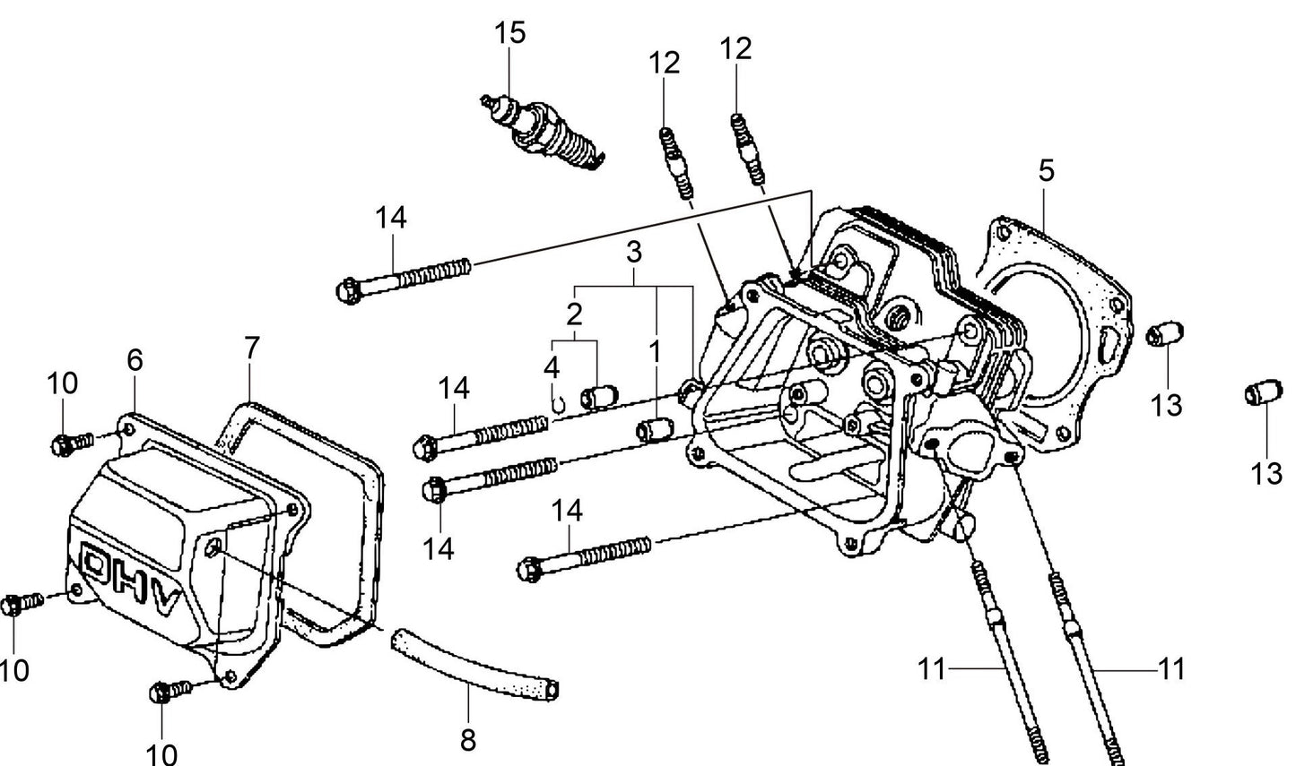 MVB85H Honda GX120UT2SM12 Engine Cylinder Head Assembly Parts