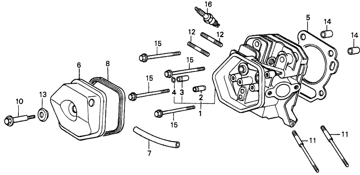 QP40TH HONDA GX340K1QA2 Engine cylinder Head Assembly Parts By Multiquip