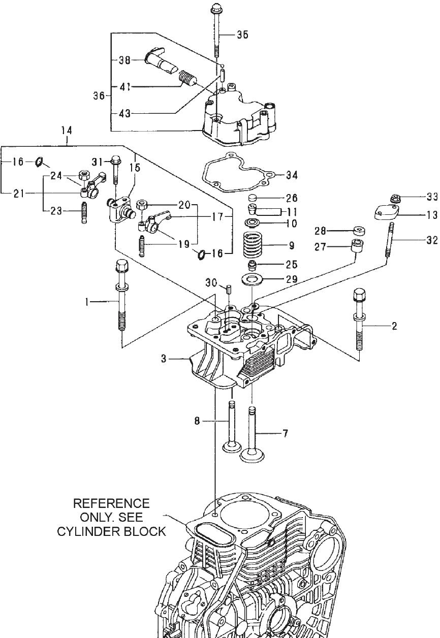 Cylinder Head And Cover Assembly Parts For YANMAR L100V1 MRH800DS Vibratory Rollers By Multiquip