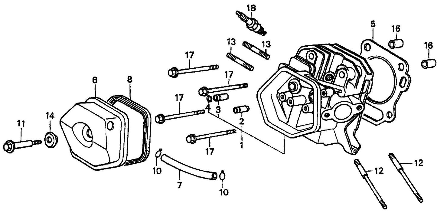 SP118 HONDA GX390U1QWT2 Cylinder Head Assembly Parts