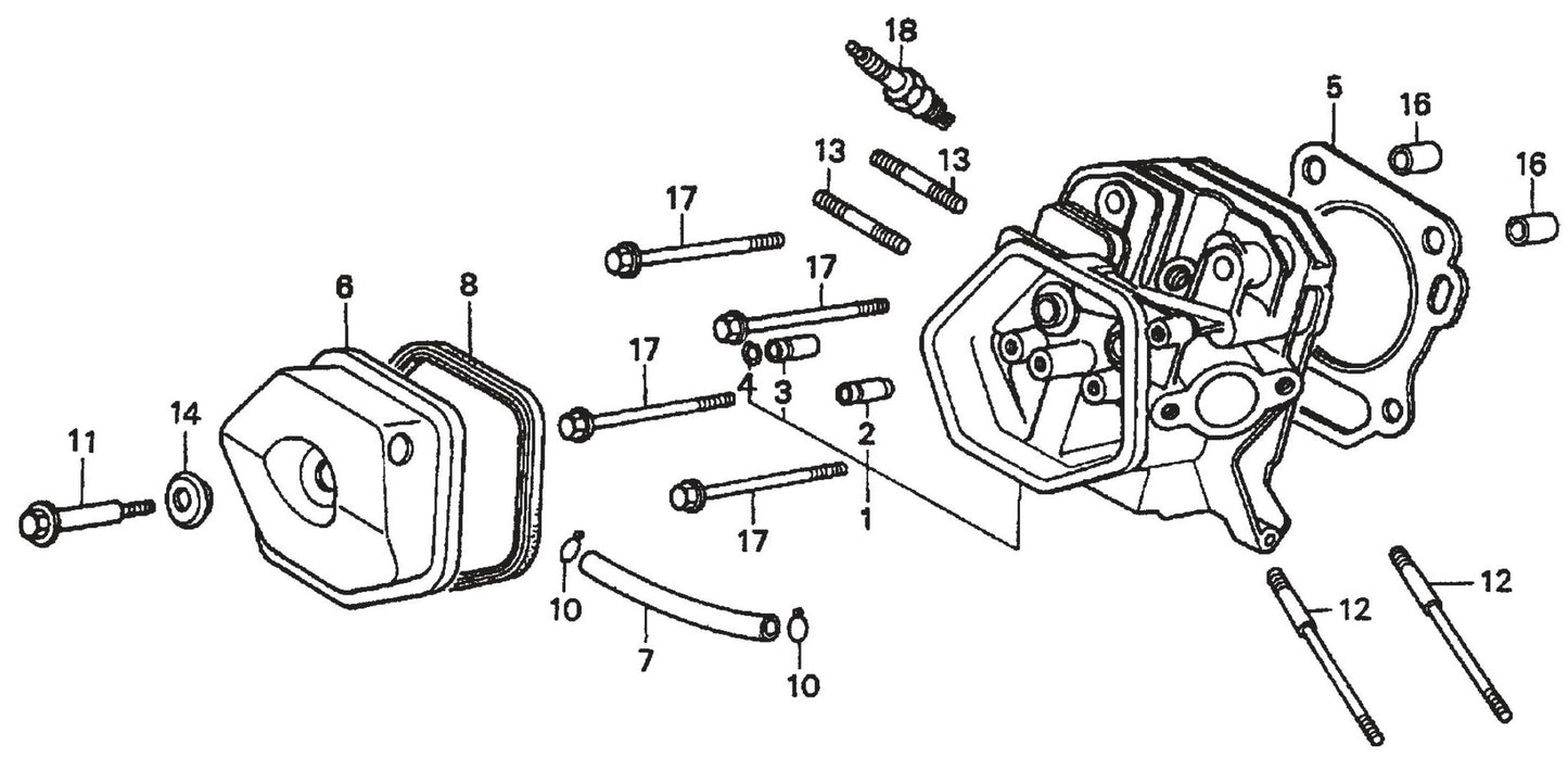 Honda GX390K1QWT2 Engine Cylinder Head Assembly Parts For SP2 CE13H20 SCE13H20 SCE20H20 By Multiquip