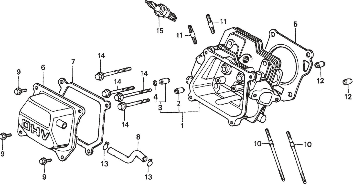MVHR60HW HONDA GX120K1SM12  Cylinder Head Assembly Parts