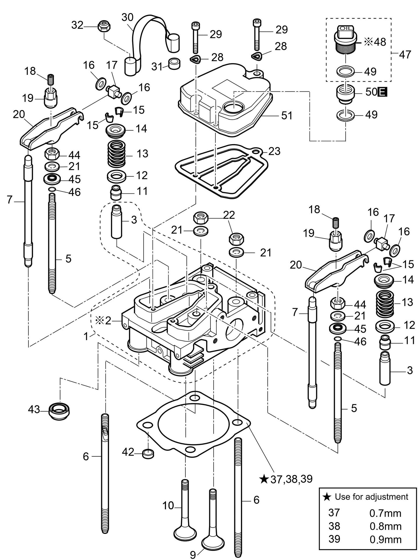 MVH408DZ HATZ 1B50 Engine Cylinder Head Assembly Parts