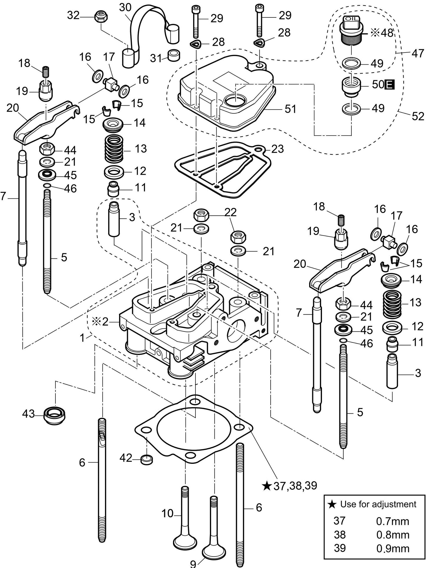 MVH308DZ HATZ 1B30 Engine Cylinder Head Assembly Parts