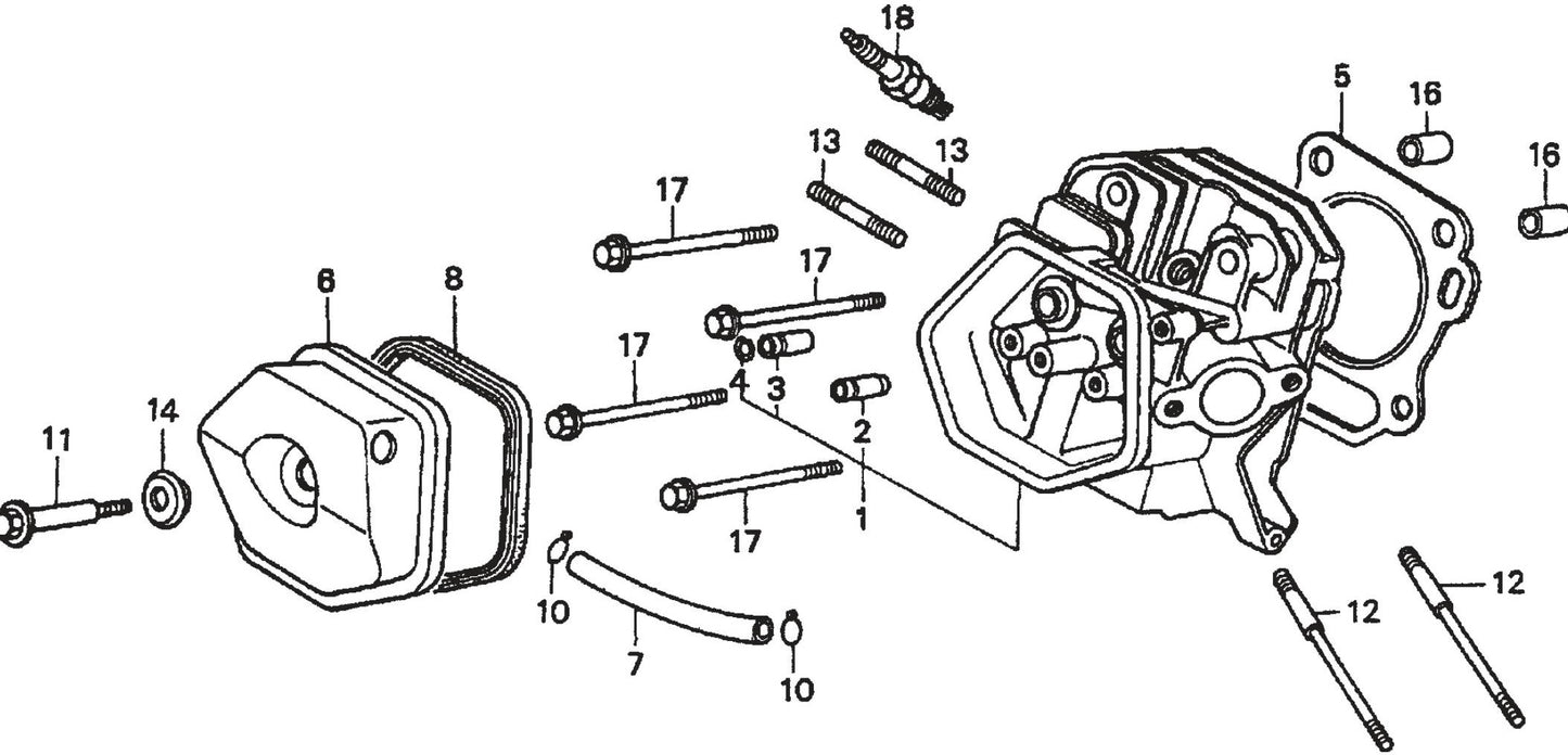 Honda GX390K1QWT2 Engine Cylinder Head Assembly Parts For SP2 13H20A SP2 S20H20A By Multiquip