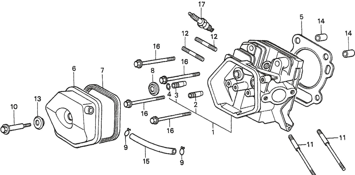 MVH200GH Honda GX240K1SMX2 Engine Cylinder Head Assembly Parts