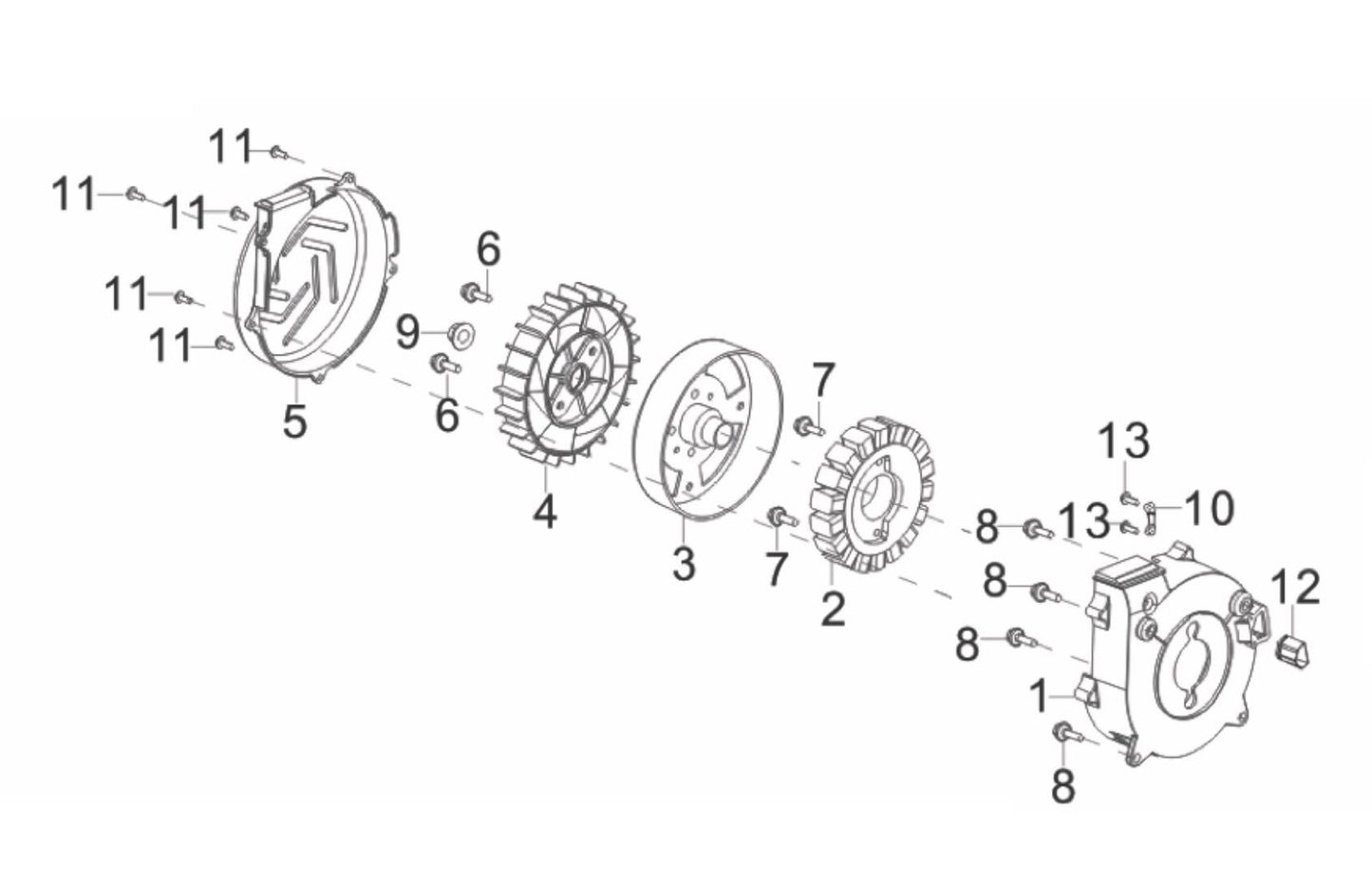 BE1200I Inverter Generator Rotor/Stator Assembly Parts by BE Power Equipment