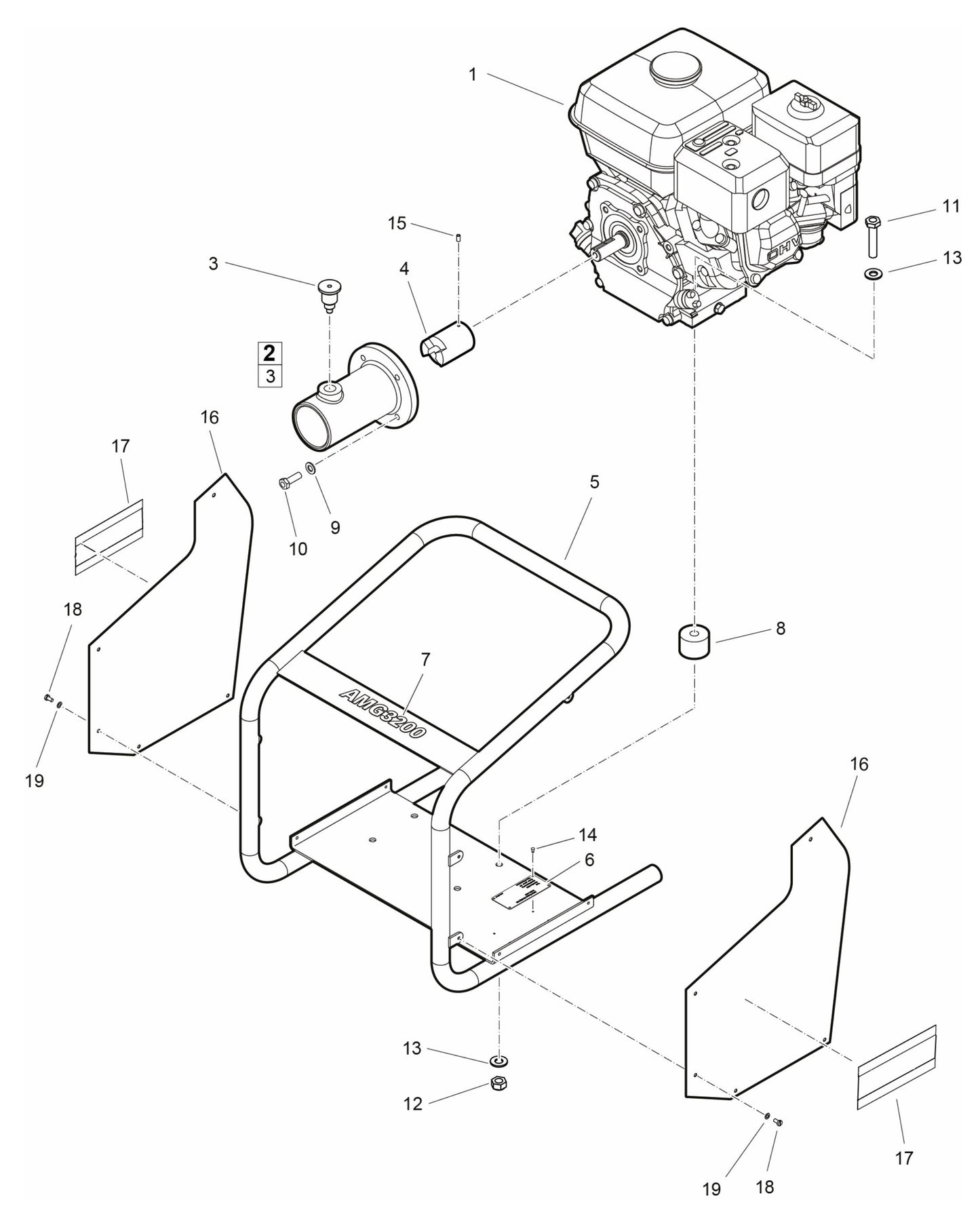 AMG 3200 (2018) Drive Unit Assembly Parts By Husqvarna