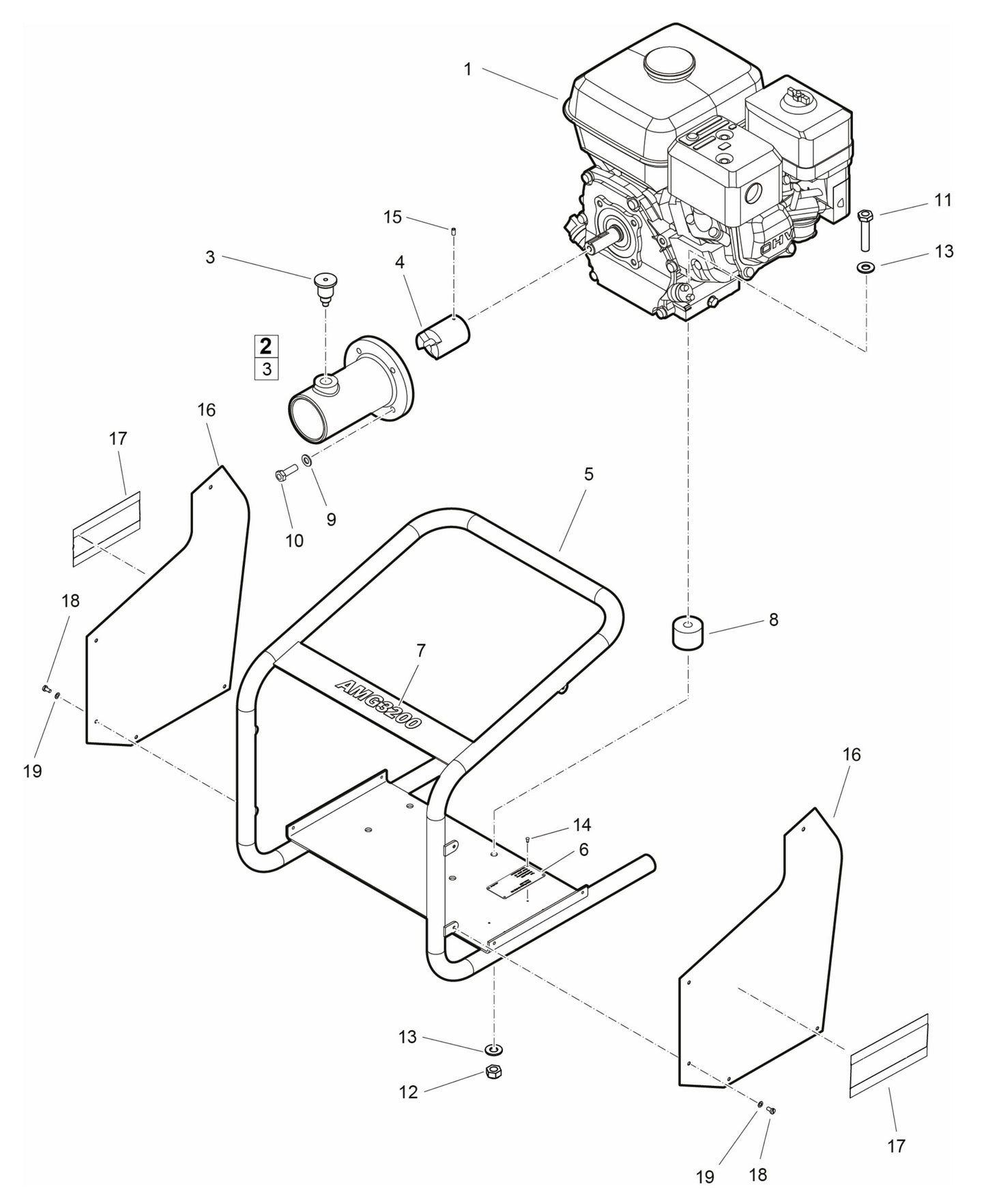 AMG 3200 Complete Product Assembly Parts By Husqvarna