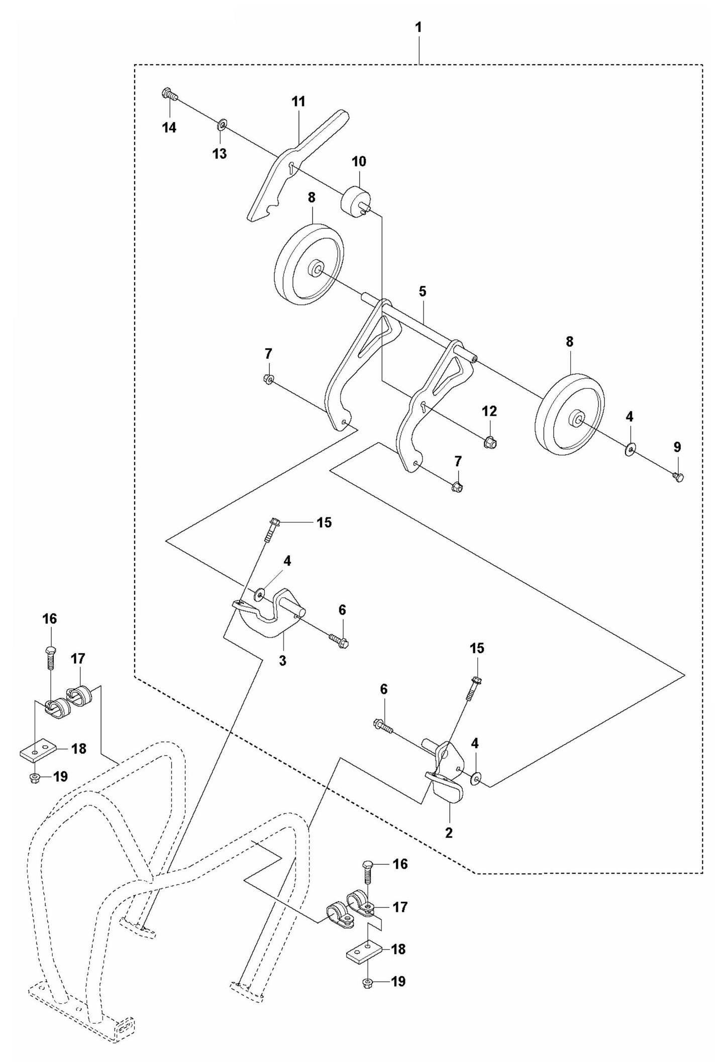 LF 130 LT Diesel Transport Device Assembly Parts by Husqvarna