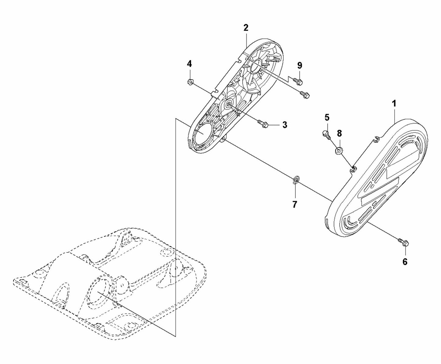 LF 130 LT Petrol Belt Guard-Honda Assembly Parts by Husqvarna