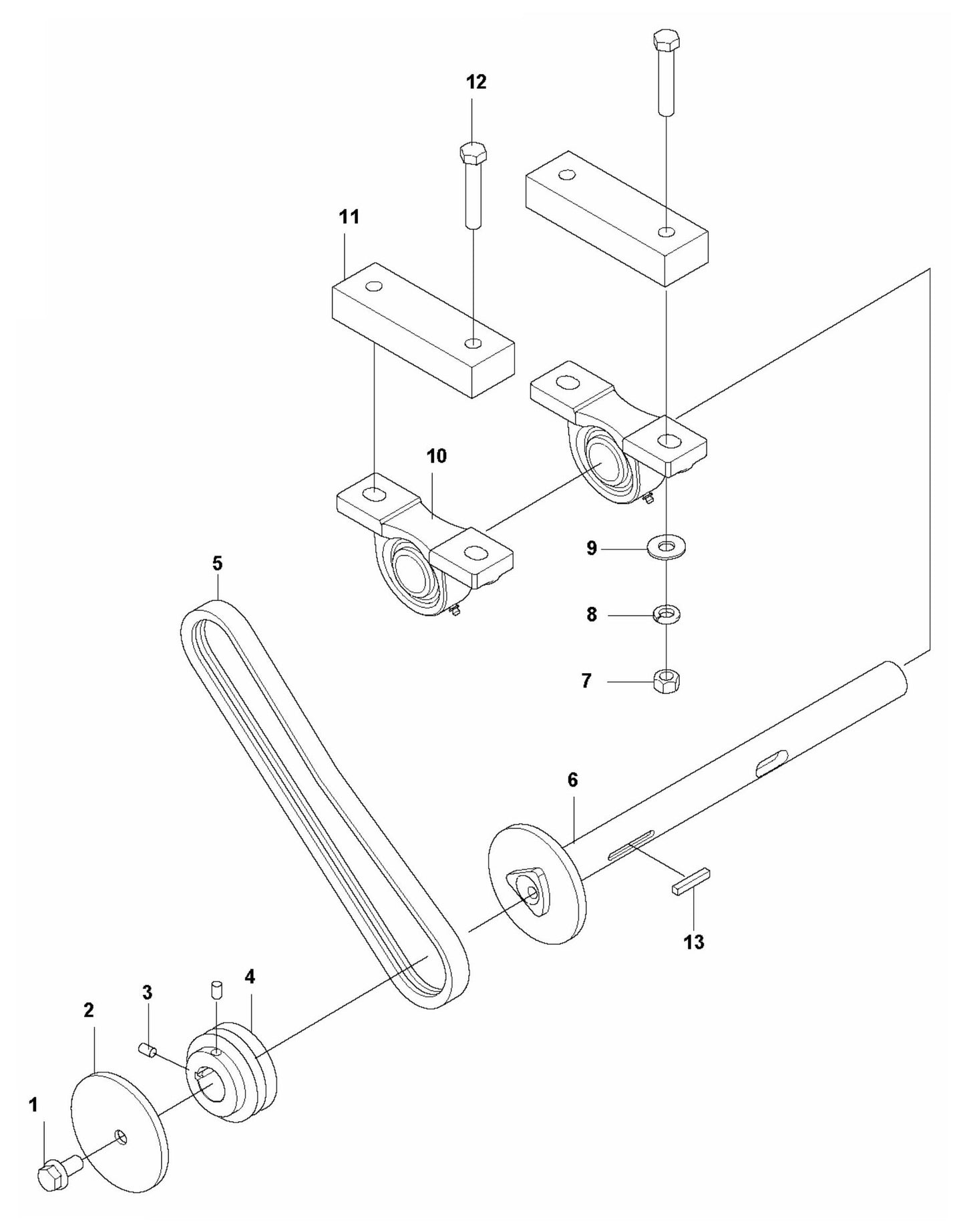Soff Cut 4000 Blade Shaft Assembly Parts by Husqvarna