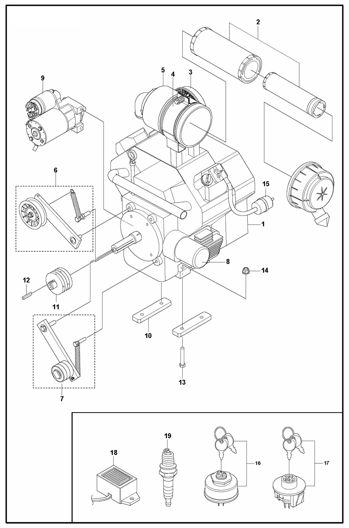 Soff Cut 4000 Engine Assembly Parts by Husqvarna